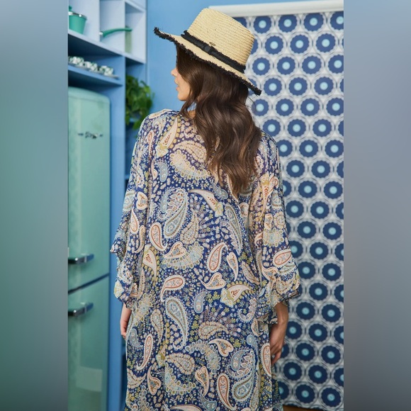 Lurex Paisley Print Kimono - Picture 4 of 4